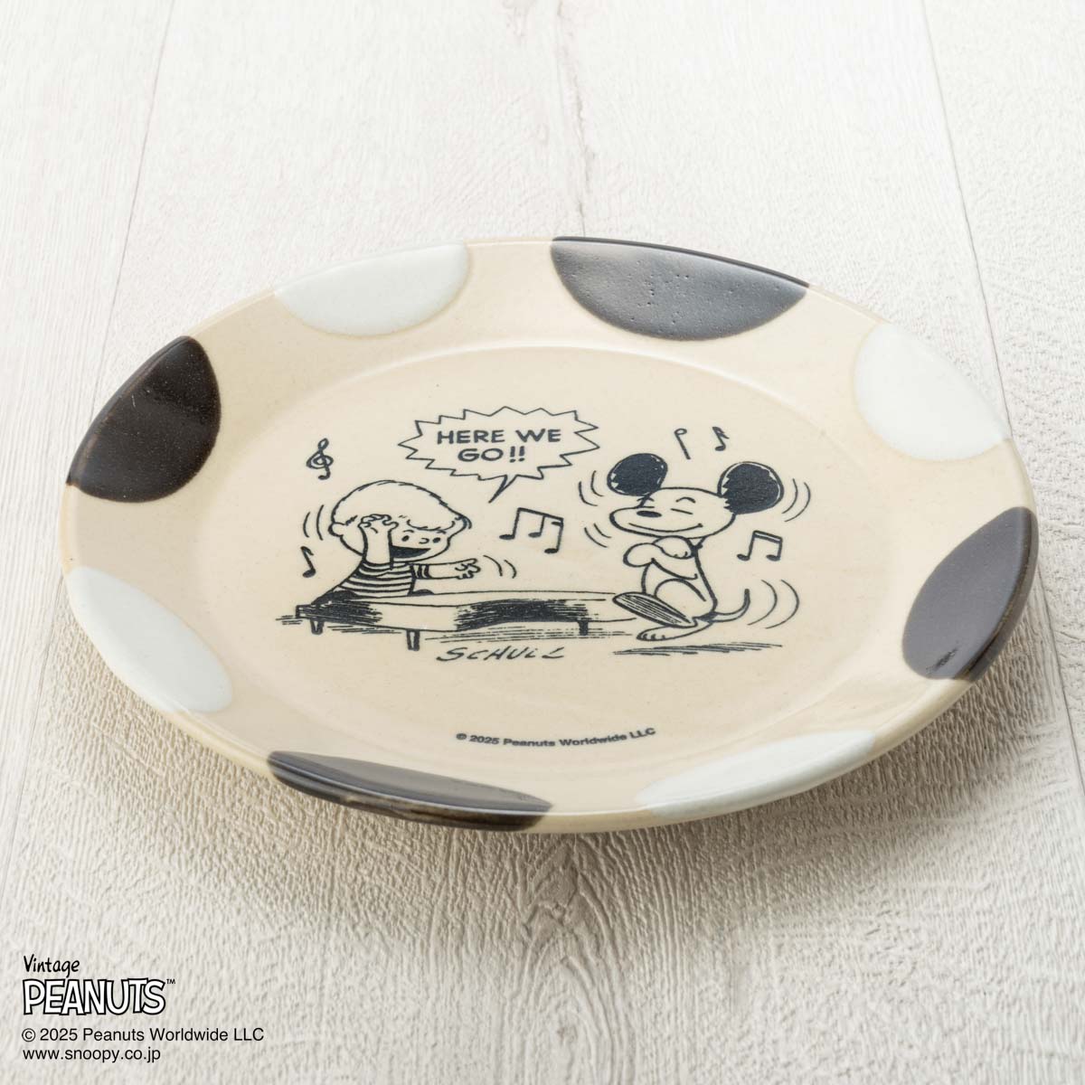 MASHICO プレート17cm PEANUTS [Hopak] ブラック/ホワイト