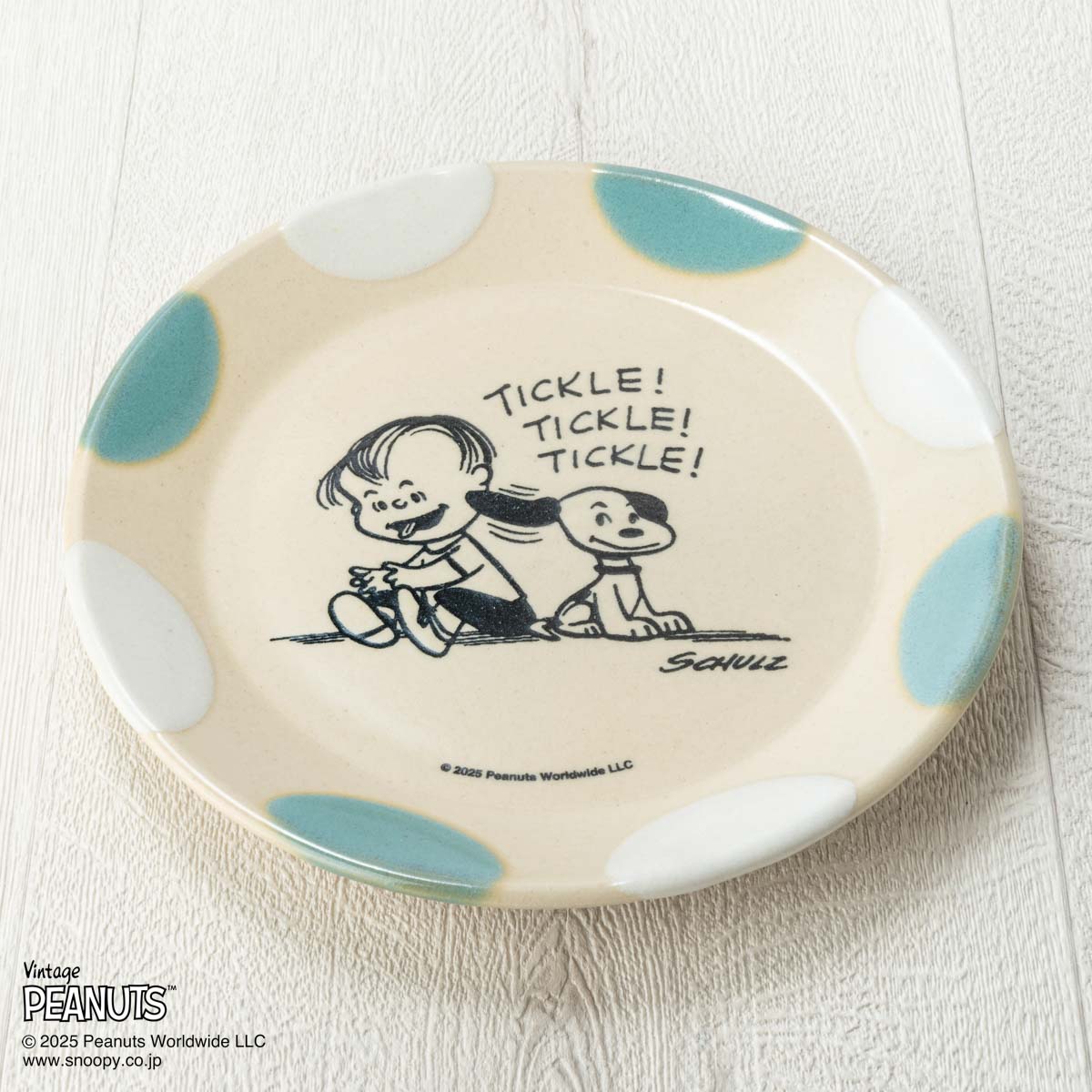 MASHICO プレート17cm PEANUTS [Tickle] ライトブルー/ホワイト